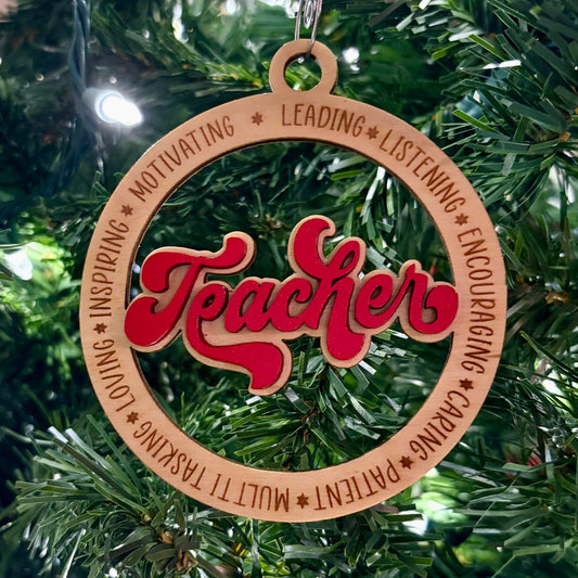 Teacher Leading Listening Ornament