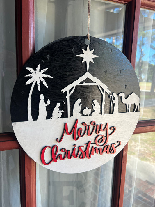 Merry Christmas door hanger