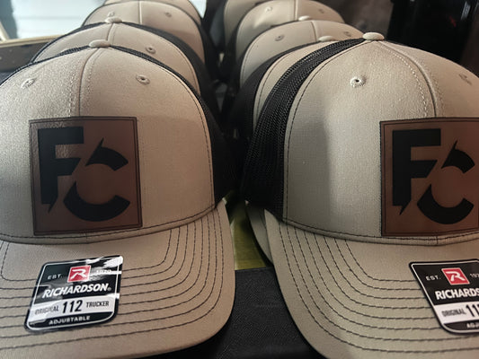 Khaki and Coffee Richardson 112 Hat with Custom Leatherette Patch