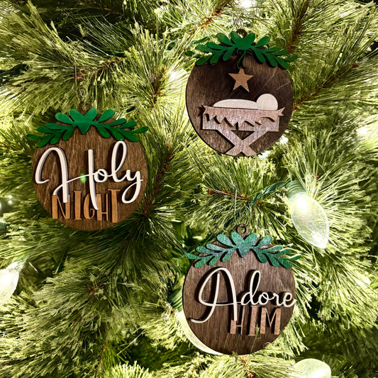 Baby Jesus in a Manger, Adore Him, Holy Night Set