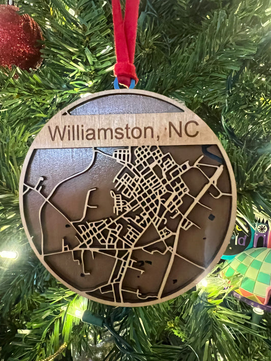 Williamston Map Ornament