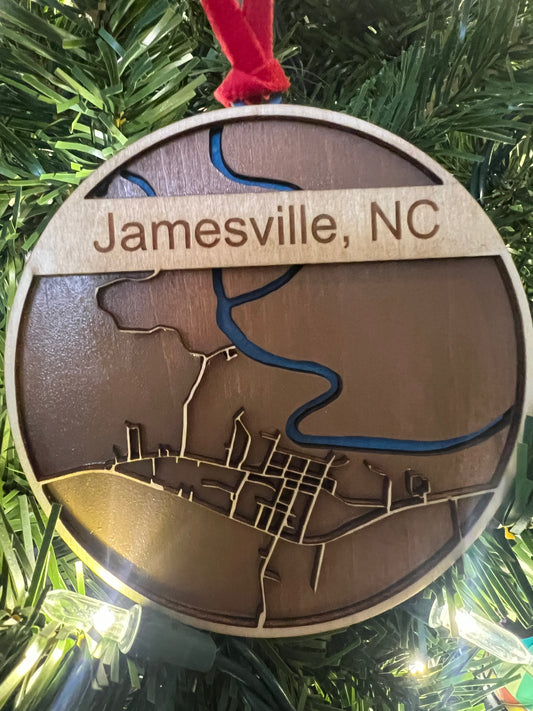Jamesville Map Ornament