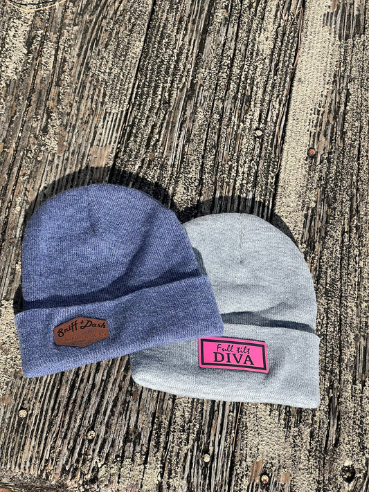 Custom leatherette beanie