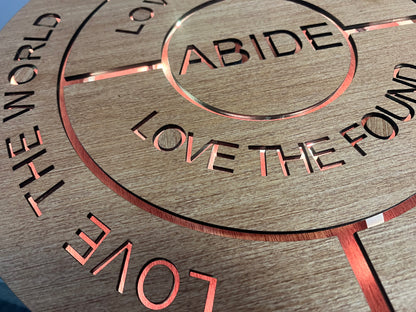 Round 18 inch Wood LED lit sign